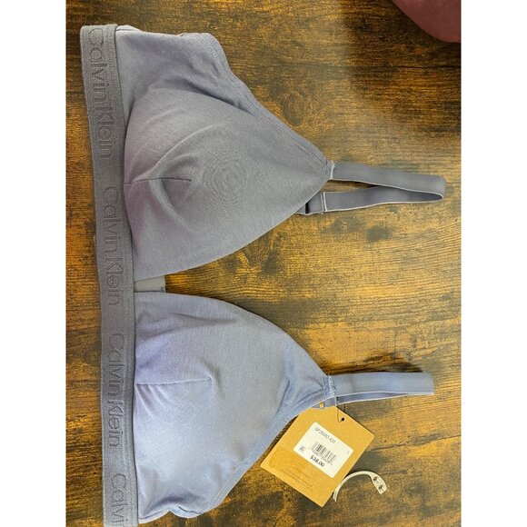 Calvin Klein Womens Casual Heritage Unlined Triangle Bra Light Purple Size L NWT - Picture 2 of 6